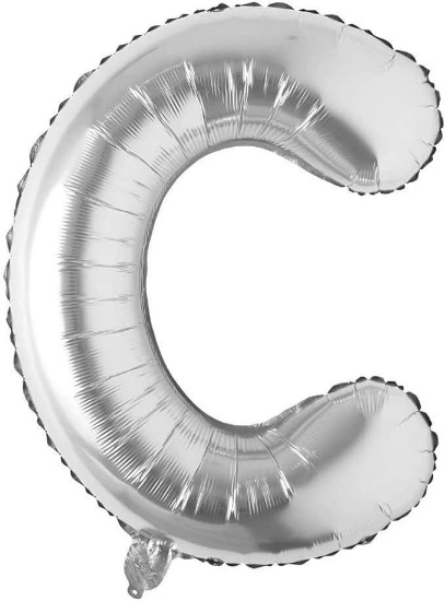 M2xcec Letter Balloon Single Large Silver Aluminium