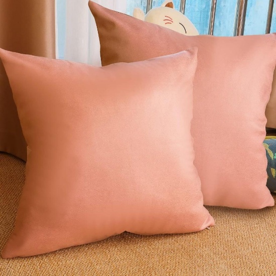 Sofa Cushion Cover, 2 Pieces, Plain Faux Leather