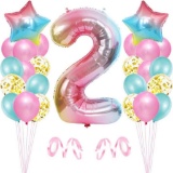 Tophope balloon 2nd birthday pink happy birthday