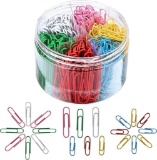 Mitening Pack of 450 Paper Clips, Assorted Colour
