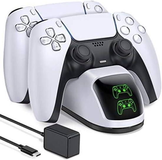 Lunriwis PS5 Controller charging station, security chip protection, double slot with LED display