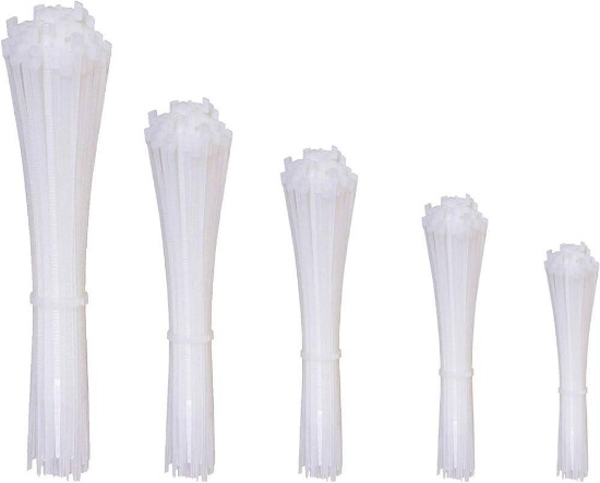 Gemony Cable Ties 500 Pcs White Nylon Cable Ties