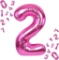 TOPHOPE Balloon 2nd Birthday Pink Birthday Foil
