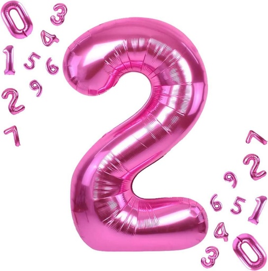 TOPHOPE Balloon 2nd Birthday Pink Birthday Foil