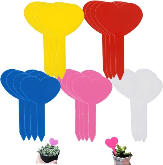 Pack of 50 Heart-Shaped Garden Plant Labels
