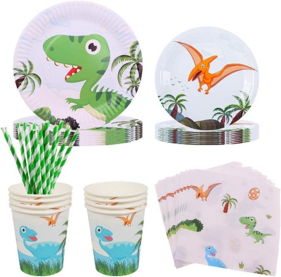 Tableware Paper Cups Napkins Straw for Birthday
