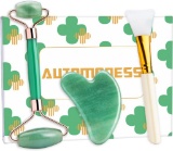Automoness Gua Sha Stone Jade Roller Set Green