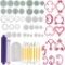 LIHAO Fondant Cookie Cutters 60 Pieces Cake Decoration Set Ejector Baking Modelling Tool