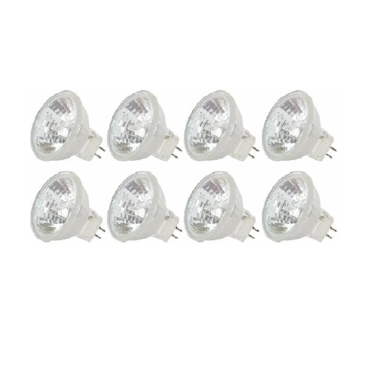 Lighting Halogen MR11 12V 20W Bulbs GU4 2-Pin FTD Cover Glass, 8-Pack