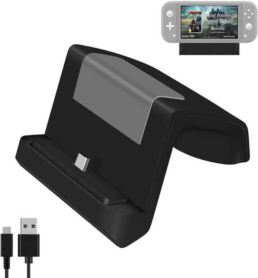 shumeifang Charging Dock for Nintendo Switch, Charging Dock for Nintendo Switch Lite, Black