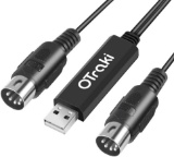 OTraki USB MIDI Cable, 6Ft 2M Upgrade Professional USB In-Out MIDI Cable Adapter
