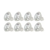 Lighting Halogen MR11 12V 20W Bulbs GU4 2-Pin FTD Cover Glass, 8-Pack