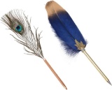 Toulifly Peacock Feather Pen, Signature Pen, Feather Ballpoint Pen, Feather Ballpoint Pen