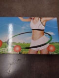 Adult Soft Padding Professional Fitness Hula Hoop for Weight Loss-8 Section Detachable (Green-Gray)