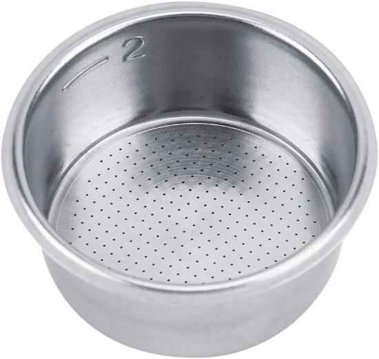Hztyyier Coffee Filter Basket Silver Stainless Steel Strainer, 2 Cups 51mm Non Pressurized