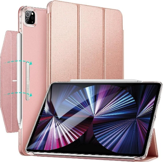 ESR Trifold Case Compatible with iPad Pro 11 Inch 2021, Rose Gold
