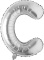M2xcec Letter Balloon Single Large Silver Aluminium