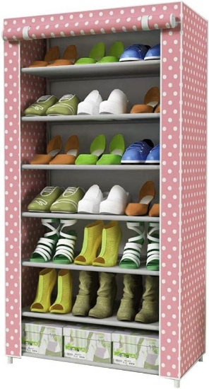 IBEQUEM 7 Tier Shoe Rack with Non-Woven Fabric