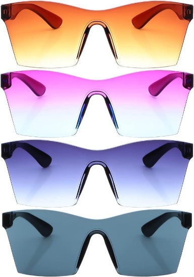 Weewooday 4 Pairs Oversized Square Sunglasses