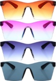 Weewooday 4 Pairs Oversized Square Sunglasses