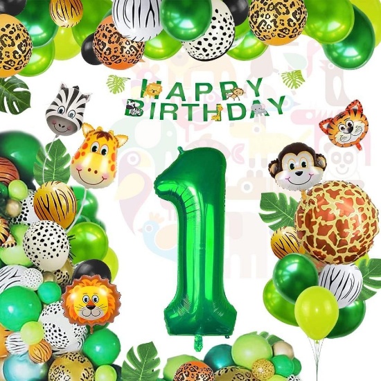 Jungle birthday decoration 1 year, birthday