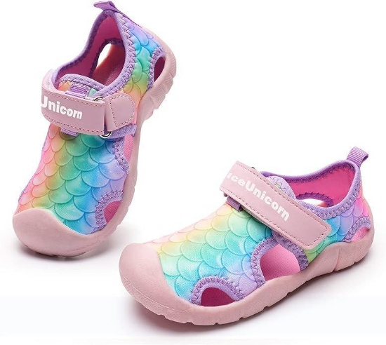 IceUnicorn Children's Sandals Boys Girls Summer Non-Slip Beach Shoes Sport (C.Orange, 32eu)