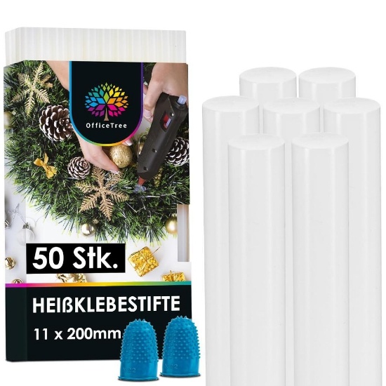 OfficeTree 50 x Hot Glue Sticks 11 mm x 200 mm