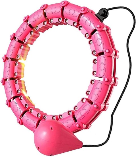 Cretee Will Not Fall Hula Hoop Adjustable, Pink