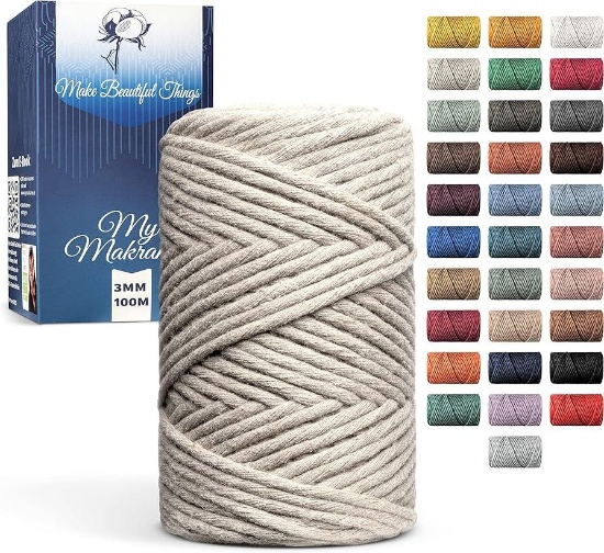 My Makramee... - Macrame yarn natural 3 mm x 100 m