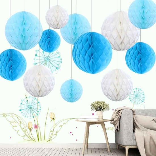 Himeland 12 x Blue Honeycomb Ball Set