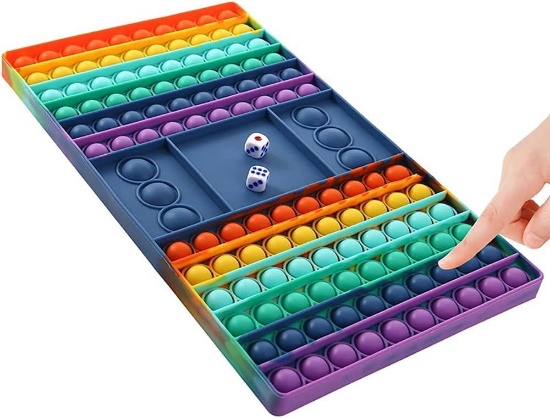 XXL POP GAME Fidget Toy, Rainbow Chessboard Toys