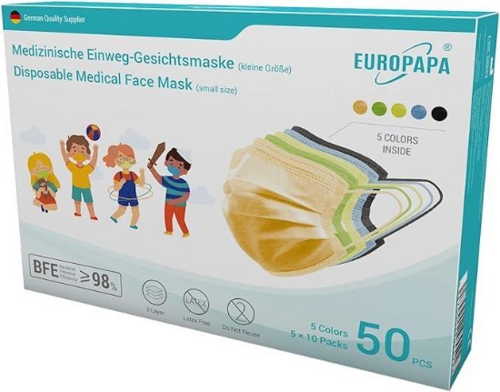 EUROPAPA 50x Medical Mini Surgical Masks