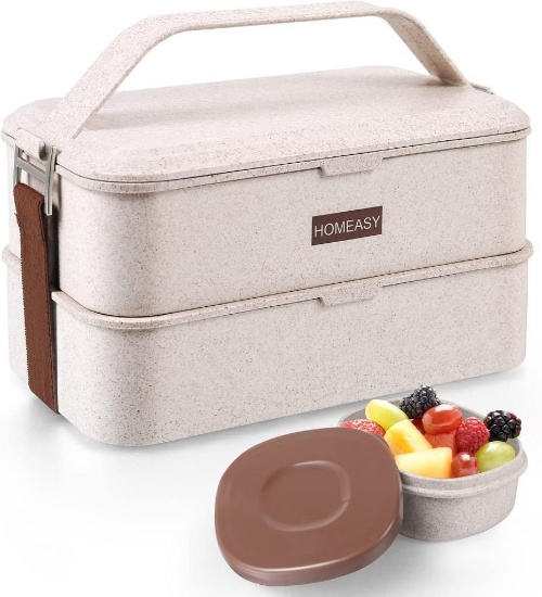 HOMEASY Bento Box, Lunch Box with Cutlery Set