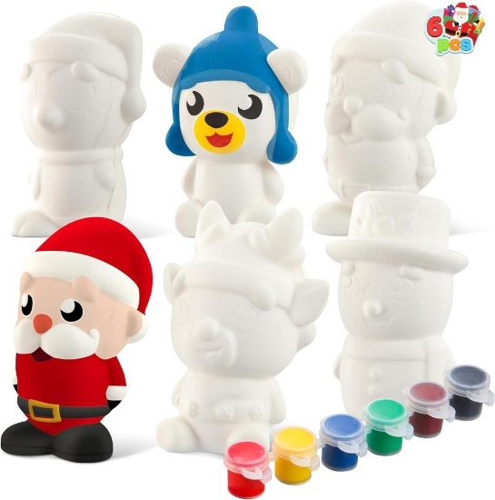 JOYIN Christmas Squishy Toy Coloring Craft Kit Slow Rising with 6 Different Characters, $9.99 MSRP