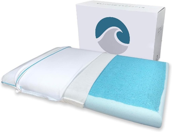 Bluewave Bedding Super Slim CarbonBlue Max Cool Gel Memory Foam Pillow, $49.99 MSRP