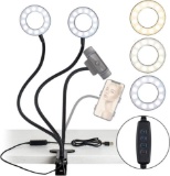 NexiGo 3.5 Inch Dual Selfie Ring Light with Mobile Phone & Webcam Holder, $24.99 MSRP