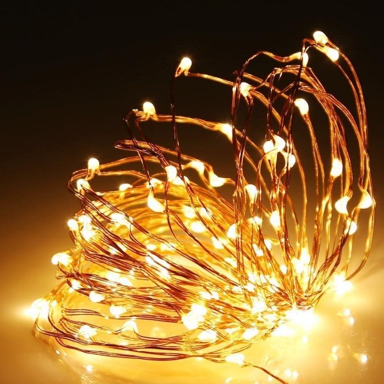 2 Pack 100 LED Copper String Lights for Bedroom, Wedding, Christmas, Garden Party, $19.99 MSRP