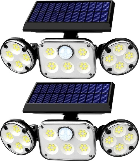 Motion Sensor Outdoor Lights, Adjustable 3 Heads Solar Outdoor Lights, $42.99 MSRP