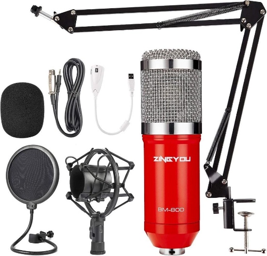 ZINGYOU Condenser Microphone Bundle, BM-800 PC Microphone Professional Studio Mic Set, $39.99 MSRP