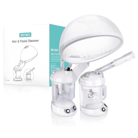 EZBASICS Hair Steamer 2 in 1 Ion Facial Steamer with Extendable Arm, $99.99 MSRP