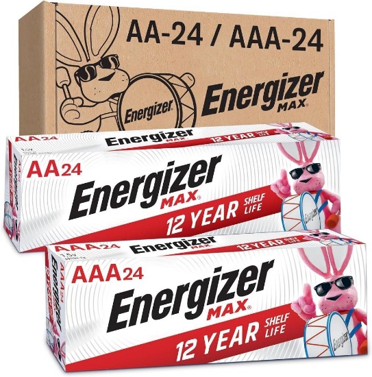 Energizer AA Batteries and AAA Batteries, 24 Max Double A and 24 Max Triple A Batteries, $39.99 MSRP