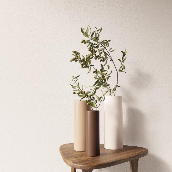 Minimalist Ceramic Flower Vase Set of 3 (White, Grey & Black), $41.99 MSRP
