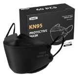 HUHETA 60 PCs KN95 Face Mask, Safety Mask for Daily Use (Black), $24.99 MSRP