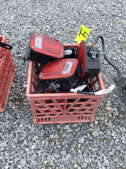 Crate of New/Unused Trailer Lights