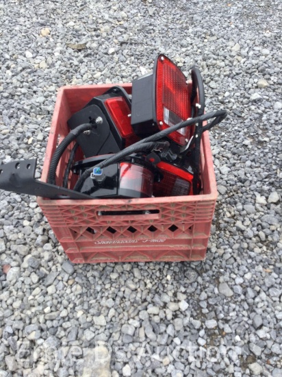 Crate of New/Unused Trailer Lights