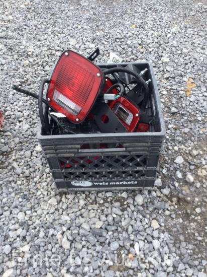 Crate of New/Unused Trailer Lights