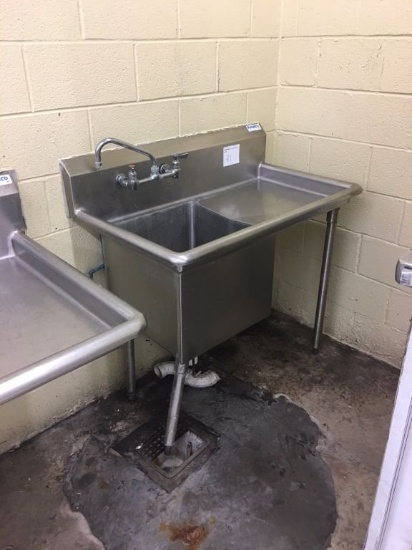 One compartment sink with drainboard