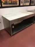 6' Stainless steel cabinet with poly cutting surface