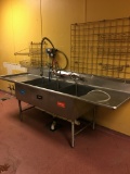 3 compartment stainless sink