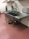 3 compartment stainless sink